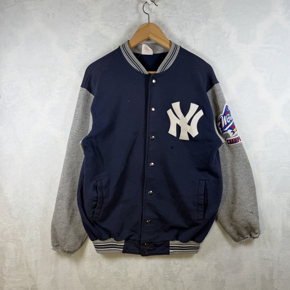 Vintage 1999 New York Yankees Majestic Sweatshirt Jacket Button Up MLB Size M